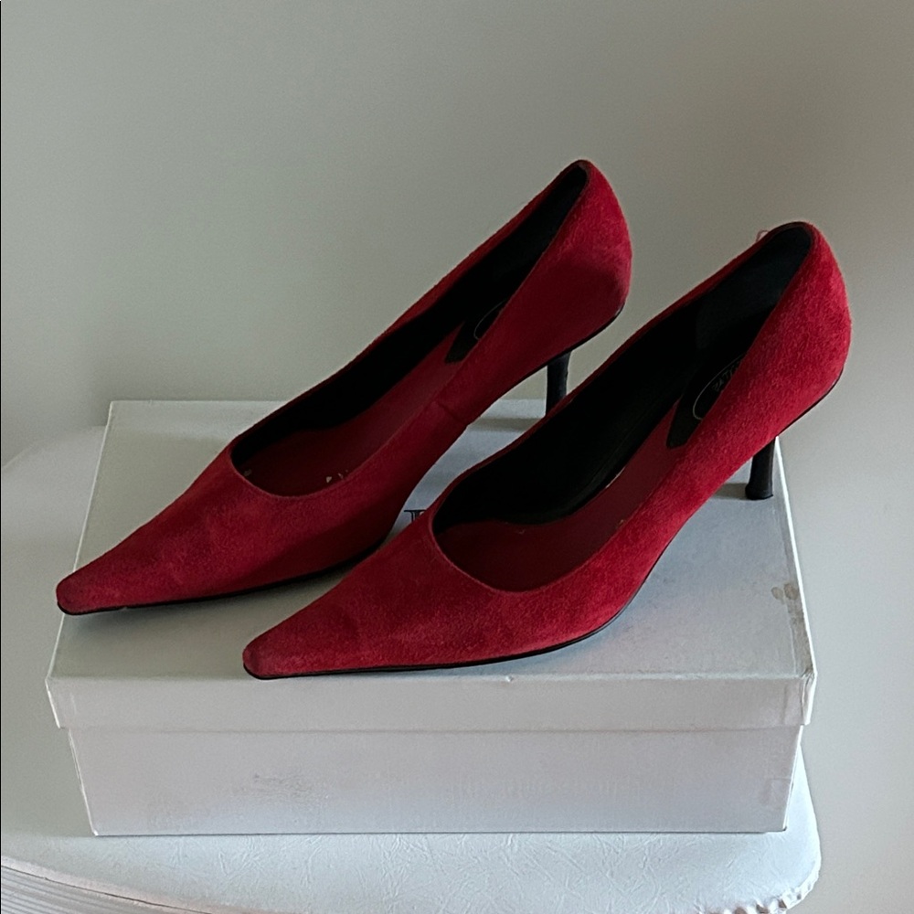 Vintage Brown Couture Pointed-Toe Stiletto Pumps